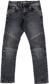 img 4 attached to RAY Slim Boys' Biker Pants - Trendy Clothing for Boys, Ideal for Jeans