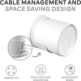 img 2 attached to 🔌 Настенный органайзер для кабелей для системы полного покрытия WiFi Tp Link Deco x20 и x60 - Легкий в установке держатель для усилителя WiFi, 2 шт., белый - Bangcheer