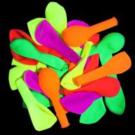 🎈 neon glow balloons - 50 pack of 12-inch uv blacklight reactive balloons for fluorescent party, glow in the dark latex, wedding, and black light decoration логотип