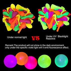 img 3 attached to 🎈 Neon Glow Balloons - 50 Pack of 12-inch UV Blacklight Reactive Balloons for Fluorescent Party, Glow in the Dark Latex, Wedding, and Black Light Decoration