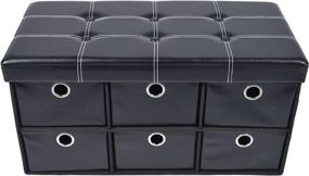 img 4 attached to 🏘️ Achim Home Furnishings Collapsible 6 Drawer Storage Ottoman Black Leather - Spacious and Stylish Storage Solution!