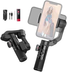 img 4 attached to 📸 Compact AOCHUAN Smart XR 3-Axis Handheld Gimbal: Ideal for Smartphones, Foldable Design, Max. 250g Payload, iOS & Android Friendly, Zoom & Focus Control, LCD Display