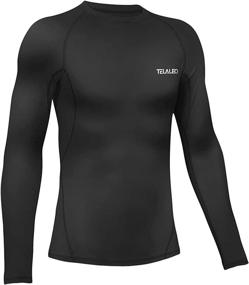 img 3 attached to 👕 TELALEO Youth Thermal Compression Shirt for Boys and Girls - Long Sleeve Fleece Lined Base Layer for Athletic Football - Undershirt