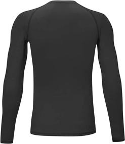 img 2 attached to 👕 TELALEO Youth Thermal Compression Shirt for Boys and Girls - Long Sleeve Fleece Lined Base Layer for Athletic Football - Undershirt