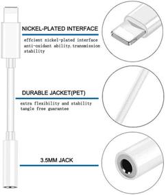 img 1 attached to 🔌 2 пакет адаптеров для наушников для iPhone: разъем Lightning на 3,5 мм для наушников, аудио аудио-разъем - совместим с iPhone 12/11/XS/X/8/7 - поддерживает аудио, зарядку, вызов и синхронизацию - работает со всеми системами iOS