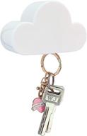 🌥️ cloud key holder: stylish and functional magnetic wall mount for keys, easy installation, ideal for entryway, foyer, garage door, refrigerator, and more (white) logo