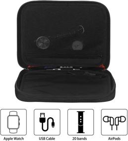 img 1 attached to SIMBOOM Watch Bands Storage Bag - Ultimate Organizer for Watch Bands, Pins, Cables, and Headset - Travel-Friendly Carrying Case in Stylish Black