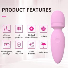 img 2 attached to Compact and Powerful Mini Wand Massager: Portable, Silent, and Waterproof | Rechargeable Handheld Personal Massager for Full Body Relief [4.35 * 1.18 inches]