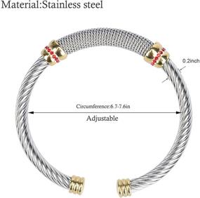 img 2 attached to 🌟 Stylish and Versatile Tiyad Adjustable Bracelet: High-Quality Stainless Steel Girls' Jewelry