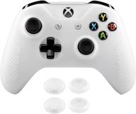 🎮 enhance your gaming experience with extremerate soft anti-slip silicone case cover thumb stick grip caps protector skins for microsoft xbox one x & one s controller [semi-transparent clear] logo