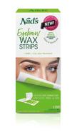 👁️ nad's eyebrow wax strips: effective facial hair removal for women - includes 6 waxing strips, calming oil wipes, and skin protection powder - get flawless brows with this kit! logo