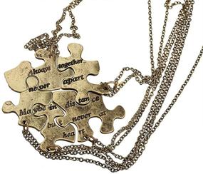 img 4 attached to Stylish Lux Accessories Burnish Gold Always Together Puzzle Best Friends BFF Necklace - A Perfect Keepsake