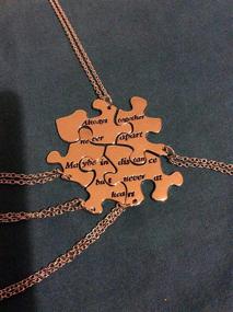 img 2 attached to Stylish Lux Accessories Burnish Gold Always Together Puzzle Best Friends BFF Necklace - A Perfect Keepsake