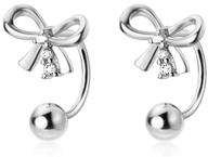 🦋 s925 sterling silver butterfly half hoops earrings - delicate crystal cz huggie hoops with bow knot design, perfect jewelry gift for women and girls logo