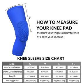 img 3 attached to 🏐 Compression Sleeve Knee Pads for Volleyball, Basketball, Football – Sports Knee Guards Protector, 2 Pcs (Blue, L)