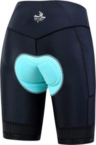 img 1 attached to Beroy Women's Cycling Shorts with 4D Gel Padding, High Waist, Breathable Material, Spin Chamois, and Convenient Pockets