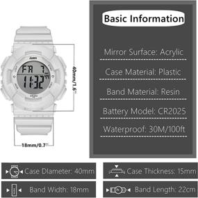 img 1 attached to Kids Waterproof Digital Sport Watch with LED 7-Colors Backlight – for Boys, Girls & Women | Resin Strap, Stopwatch, Alarm & Date Function