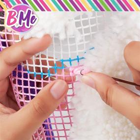 img 1 attached to 🦄 B Me DIY Unicorn Latch Hook Kit for Girls: Create a Colorful Mini Rug with Color-Coded Canvas & Yarn Bundles, Perfect Birthday & Gift Idea for Girls Age 6+ and DIY Grils Bedroom Décor