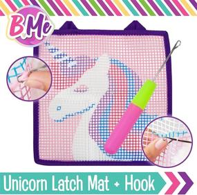 img 2 attached to 🦄 B Me DIY Unicorn Latch Hook Kit for Girls: Create a Colorful Mini Rug with Color-Coded Canvas & Yarn Bundles, Perfect Birthday & Gift Idea for Girls Age 6+ and DIY Grils Bedroom Décor