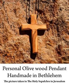img 2 attached to 🔮 Exquisite Handmade Olive Wood Cross Pendant Necklace: Ideal Gift for Men, Women, Children, Boys, and Girls - Also Perfect as Wooden Car Rearview Mirror Pendant