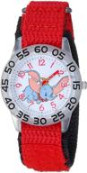 🐘 dazzle with disney: girls' dumbo analog-quartz watch, vibrant red nylon strap (model: wds000640) logo