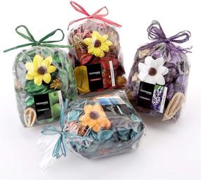 img 4 attached to 🌺 Enhance Your Home with Cedilis 4 Pack Potpourri Dried Flower Bags: Ocean, Lavender, Strawberry, and Green Apple Scents - Perfect for Fragrance Vase Bowls, 140 Fluid-Oz Volume, 14 Oz Weight