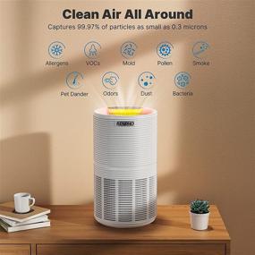 img 1 attached to RENPHO Large Room Air Purifier for Bedroom - Up to 720 Ft², True HEPA Filter Intercepts 99.97% Dust, Smoke, Odors, Allergens, Pet Hair - Quiet 26dB, CADR 170m³/h