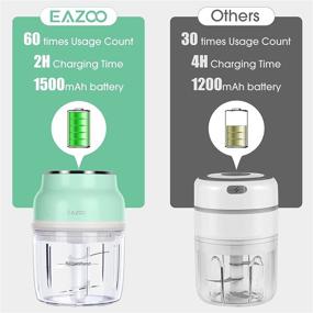 img 1 attached to 🧄 EAZOO Electric Mini Garlic Chopper: Cordless Food Processor for Garlic, Onion, Veggies - Portable & Efficient (150ml + 230ml)