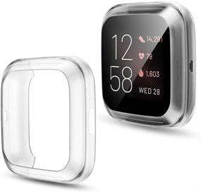 img 3 attached to GGOOIG 3-Pack Clear Screen Protector Case for Fitbit Versa 2: Full Coverage and Slim Design for Enhanced Protection