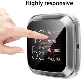 img 2 attached to GGOOIG 3-Pack Clear Screen Protector Case for Fitbit Versa 2: Full Coverage and Slim Design for Enhanced Protection