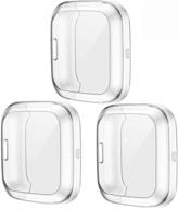 ggooig 3-pack clear screen protector case for fitbit versa 2: full coverage and slim design for enhanced protection logo