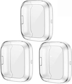 img 4 attached to GGOOIG 3-Pack Clear Screen Protector Case for Fitbit Versa 2: Full Coverage and Slim Design for Enhanced Protection