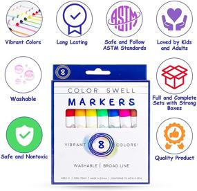 img 2 attached to 🖍️ Color Swell Washable Markers Bulk Pack: 18 Boxes of 8 Vibrant Colors (144 Total) - Ideal for Kids, Parties, and Classrooms
