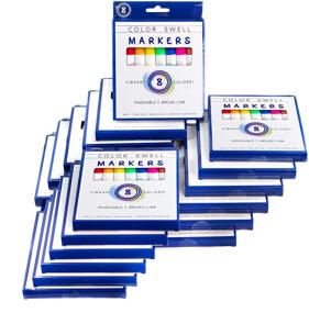 img 4 attached to 🖍️ Color Swell Washable Markers Bulk Pack: 18 Boxes of 8 Vibrant Colors (144 Total) - Ideal for Kids, Parties, and Classrooms