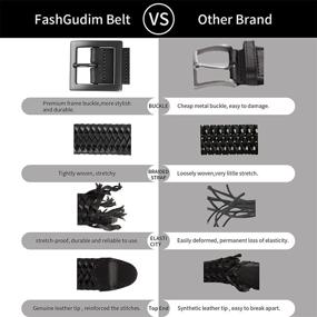 img 1 attached to 👔 FashGudim Elastic Stretch Braided Leather Men's Belts: Stylish & Functional Accessories