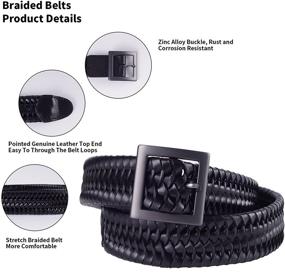 img 3 attached to 👔 FashGudim Elastic Stretch Braided Leather Men's Belts: Stylish & Functional Accessories