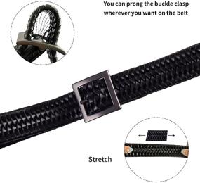 img 2 attached to 👔 FashGudim Elastic Stretch Braided Leather Men's Belts: Stylish & Functional Accessories