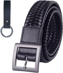 img 4 attached to 👔 FashGudim Elastic Stretch Braided Leather Men's Belts: Stylish & Functional Accessories