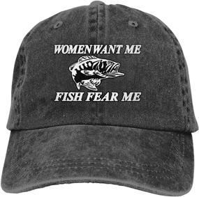 img 2 attached to 🐟 Fish Fear Me Siuwud Dad Hat - Adjustable Washed Baseball Cap for Men and Women