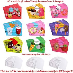 img 1 attached to 40 Sets of Fun Valentine's Day Cards - 40 Scratch Off Jokes Cards + 40 Envelopes for Kids School Classroom Exchange, Gift, Love Party, Cutouts, Favors, and Supplies