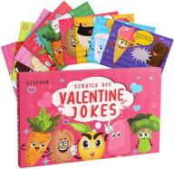 40 sets of fun valentine's day cards - 40 scratch off jokes cards + 40 envelopes for kids school classroom exchange, gift, love party, cutouts, favors, and supplies logo