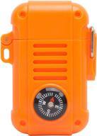 ust wayfinder lighter: orange piezo-electric ignition with built-in compass for backpacking, hunting, and hiking logo