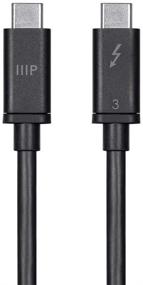 img 3 attached to 🔌 Monoprice USB & Lightning Cable - 0.5m Black, C18004GK Thunderbolt 3 USB-C Cable – 40Gbps, Support for Dual 4K@60Hz or 5K@60Hz Video, Single-Cable Docking with Notebook Charging