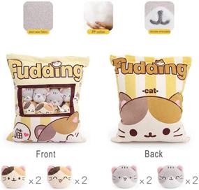 img 3 attached to 🐱 Nenalayo Cute Kitty Cat Snack Pillow Pudding Decorative Stuffed Animal Dolls for Bed Couch - Creative Toy Gifts for Teens, Girls, and Kids