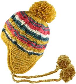 img 1 attached to 🧣 Stay Cozy and Stylish with Morehats Multi Stripe Knit Pom Pom Handmade Beanie Winter Ski Warm Hat