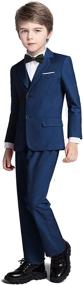 img 4 attached to Burgundy Formal Tuxedo Set for Boys - Toddler Dress Clothes - Suits & Sport Coats