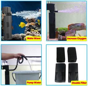 img 1 attached to 🐟 TARARIUM Internal Aquarium Filter System for 40-150 Gallon Fish Tanks - Submersible Water Pump Filter, 4-in-1 Air Pump Wavemaker, andLarge Aquarium Filter with 300 GPH for Enhanced Waves