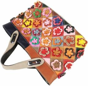 img 1 attached to Color Blocking Portable Messenger Colorful Multi Color Women's Handbags & Wallets