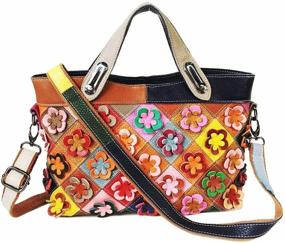 img 3 attached to Color Blocking Portable Messenger Colorful Multi Color Women's Handbags & Wallets