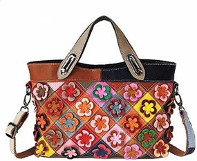 img 4 attached to Color Blocking Portable Messenger Colorful Multi Color Women's Handbags & Wallets